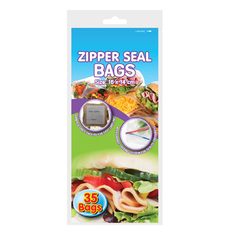 Sandwich Bag Zipper Seal 16cm x 14cm Pack of 35 3 Pack ORM Wholesale