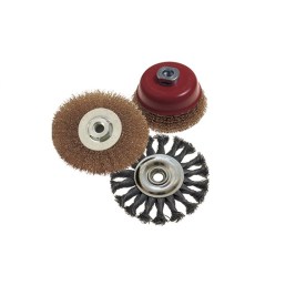 Tork Craft - Wire Brush Set 3Piece 100mm Twist Knot Wheel - 2 Pack