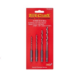 Tork Craft - Hex Shank Drill Bit 4 Piece Set 2.5mm 3mm 4mm 5mm - 2 Pack