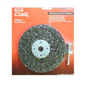 Tork Craft - Face off Disc and Arbor 125mm Carded for Drill - 2 Pack