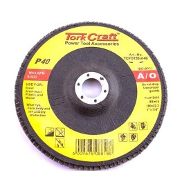 Tork Craft - Flap Disc 180mm 15 Deg.Angle 40Grit A/O - 2 Pack