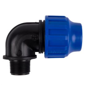 Male Compression Elbow - Blue & Black - 63mm x 50mm - 2 Per Pack - 2 Pack