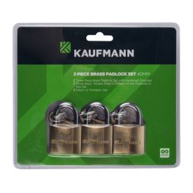 Kaufmann - Brass Lock Set 3 Piece 30mm