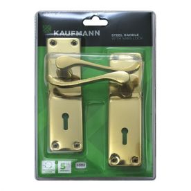 Bulk Pack x 2 Kaufmann Lockset 2 Lever 6 Inch Victorian Scroll Brass Plated