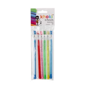 Khoki - Pencils - Multi-Head - 6 Piece - Refillable - Assorted Colours