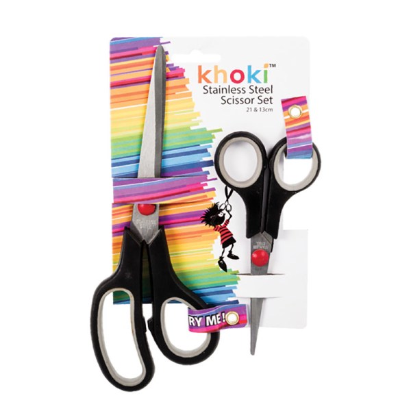 Khoki - Scissor - 2 Piece - Stainless Steel - 21cm - 14cm