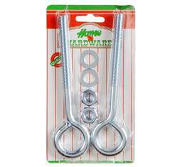 Eye-Bolt & Nut - 2 Piece - Galvanized - 150mm x 10mm - 2 Pack