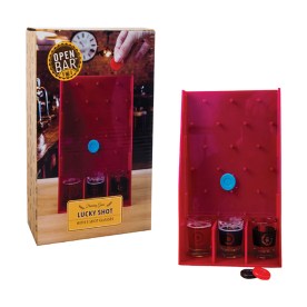 Lucky Shot Drinking Game - 3 Shot Glasses - Red - 2 Pack