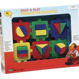 Snap & Play Creative Blocks - BPA-Free Plastic - Assorted Colours - 2 Pack