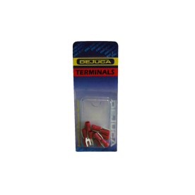 Dejuca - Terminal - Red - Spade - 4mm - 10/Card - 2 Pack