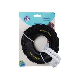 Pet Mall - Dog Chew Toy - Tyre - Black - Large - With Rope - 2 Pack