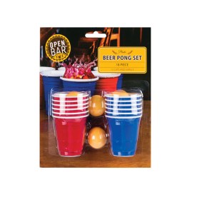 Drinking Game - Beer Pong Set - Cups & Balls - Mini - 18 Piece - 2 Pack