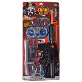 Police Rifle Gun - Childrens Toy - Play Set - Black - 6 Piece - 2 Pack