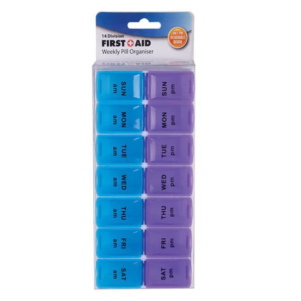 First Aid - Pill-Reminder - 14 Divisions - Am/Pm - 2 Pack