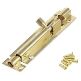 Kaufmann Barrel Bolt 100mm Solid Brass Straight