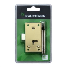 Kaufmann - Lock Cupboard 75mm Brass 2 Lever - 2 Pack