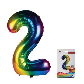 Rainbow Foil Balloon Number 2