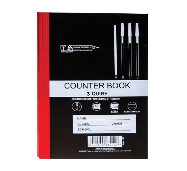 Freedom Stationery 3 Quire 288 Page A4 F&M Counter Book