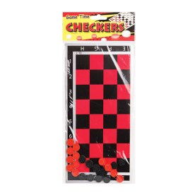 Game Time - Checkers - 24 Piece - Polybag - Travel Sized - 25cm