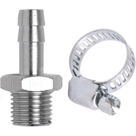 Hose Adaptor 1/4Amp Quot Mx8mm+Hose Cla - 2 Pack