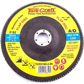 Flap Disc 180mm 15 Deg.Angle 80Grit A/O - 2 Pack