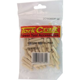 Dowels 6x30mm 50 Per Bag (Birch Wood) - 2 Pack