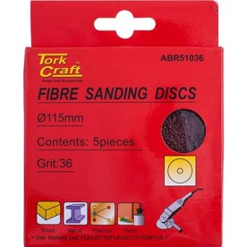 Fibre Disc 115mm 36 Grit 5 Piece - 2 Pack