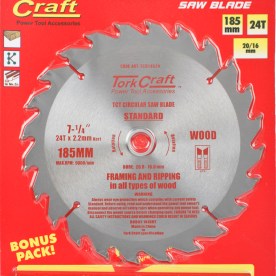 Tork Craft - Blade Tct 185 x 24T 20/16 General Purpose Rip - 2 Pack