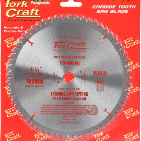 Tork Craft - Blade Tct 185 x 60T 16mm General Purpose Cross Cut - 2 Pack