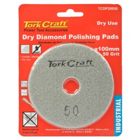 Tork Craft - 100mm Diamond Polishing Pad 50 Grit Dry Use - 2 Pack