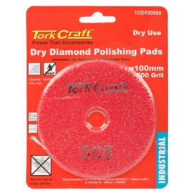 Tork Craft - 100mm Diamond Polishing Pad 500 Grit Dry Use - 2 Pack
