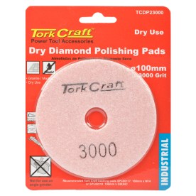 Tork Craft - 100mm Diamond Polishing Pad 3000 Grit Dry Use - 2 Pack