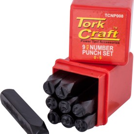 Tork Craft - Number Punch Set 8mm (0-9mm) Black Finish - 2 Pack