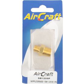 Aircraft - Nipple Brass 1/8 x 1/4 M/M 1 Piece Pack - 2 Pack