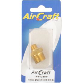 Aircraft - Nipple Brass 1/8 x 3/8 M/M 1 Piece Pack - 2 Pack