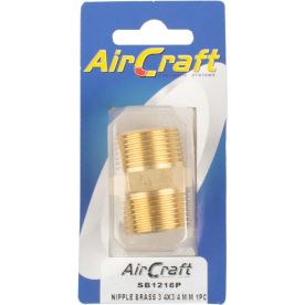 Aircraft - Nipple Brass 3/4 x 3/4 M/M 1 Piece Pack - 2 Pack