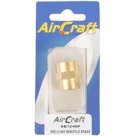 Aircraft - Reducing Manifold Brass 1/4 x 3/8 F/F 1 Piece Pack - 2 Pack