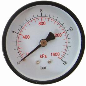 Aircraft - Press. Gauge 63mm Rear Fit 1/40-16Bar 0-1600Kpa - 2 Pack