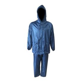 Rainsuit Rubberised Nylon Navy Blue Med