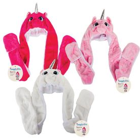 Hat Animal Unicorn With Earflap+Handpockets - 2 Pack