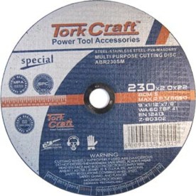 Tork Craft - Cutting Disc - Multi Purpose - 230mm x 2mm x 22.2mm - 2 Pack