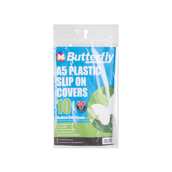 Butterfly - A5 Plastic Slip On Covers - Medium Duty Plastic - 10 Covers