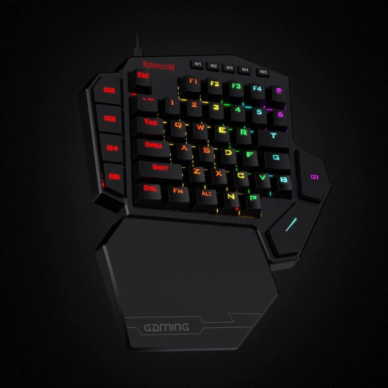 Redragon Diti Elite Pro One-Handed Rgb Wireless Mechanical Gaming Keyboard - Black - Image 3