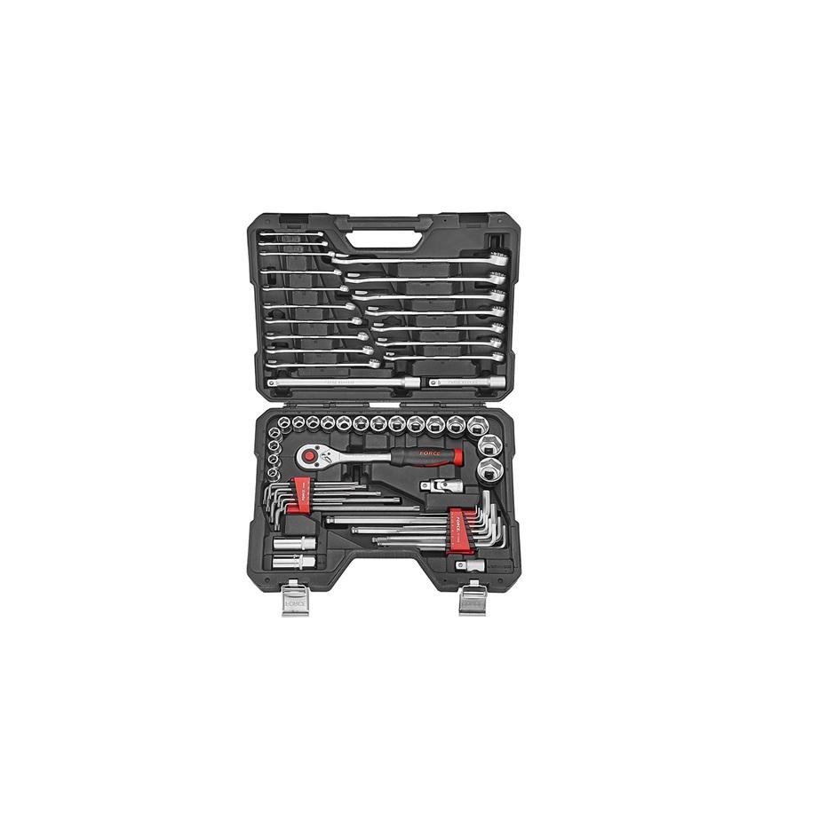 Force 1/2" Dr 62Pc Wrench Combi Set Sockets L Key - 3 Pack