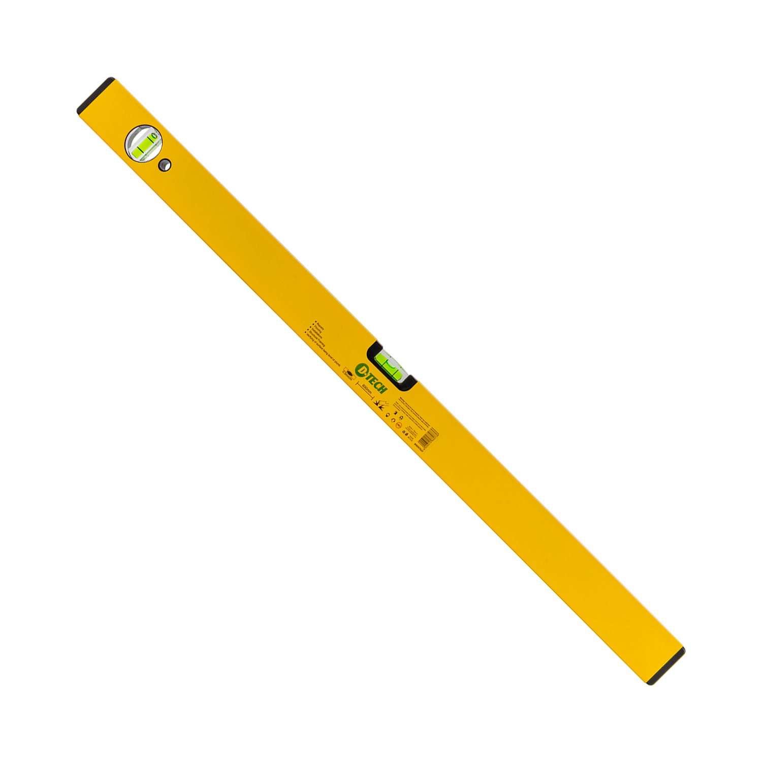 D-Tech Spirit Level Box 800Mm X 1.4Mm 2 X Vial 0.5Mm Accur. Alum.