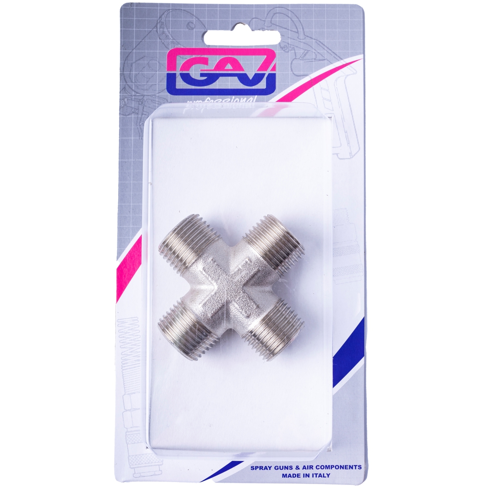 Gav 4-Way Connector 1/2" Mmmm Packaged