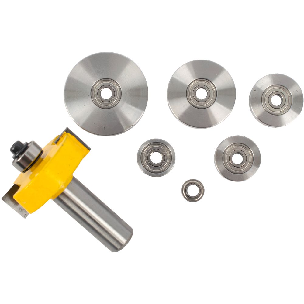 Rabbeting Bit 1 1/2" X 1/16" Depth 9/16" 1/2"Shank X 7 Bearings
