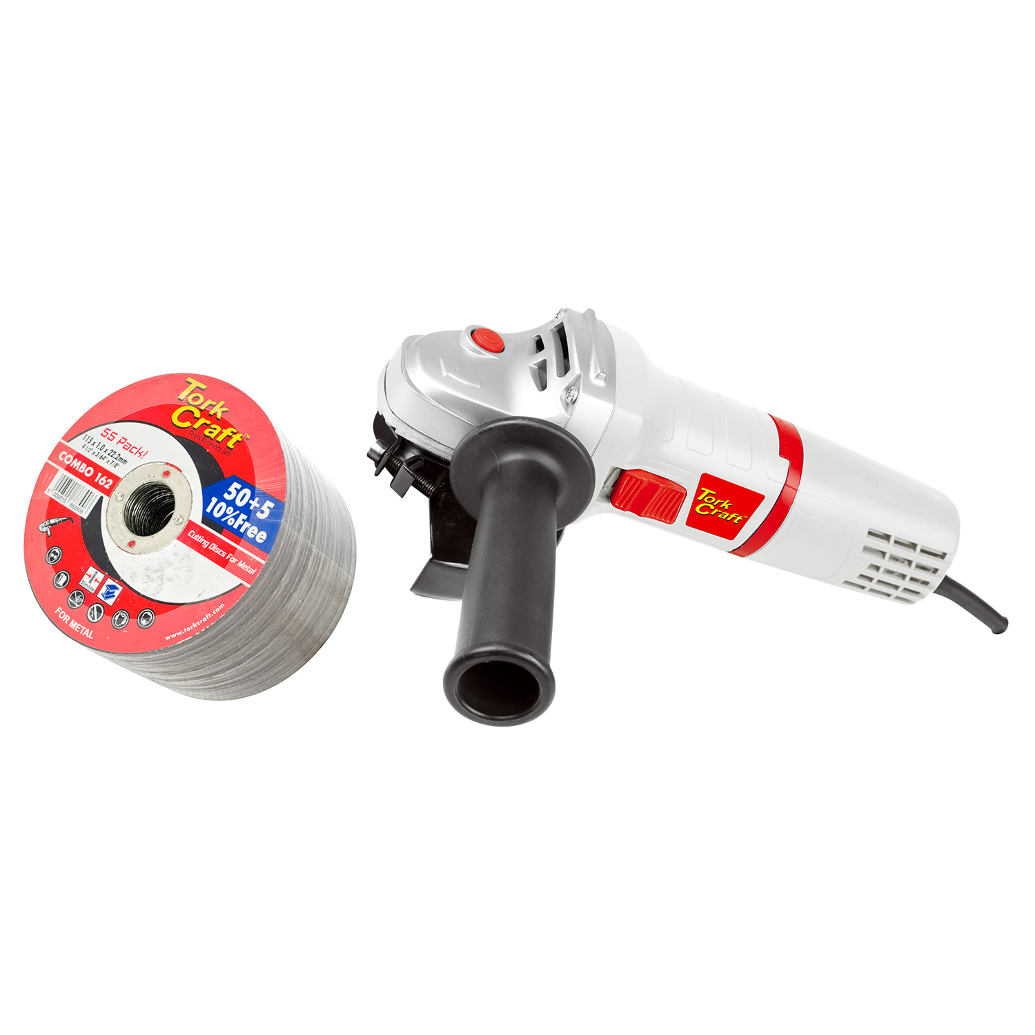 Tork Craft Angle Grinder 115Mm Tcag0115 C/W Combo 162 50+5 115Mm Cutting Disc
